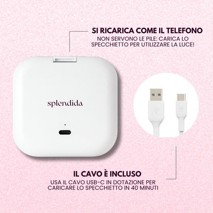 Splendida™ GlowMirror - Specchietto Luminoso Portatile